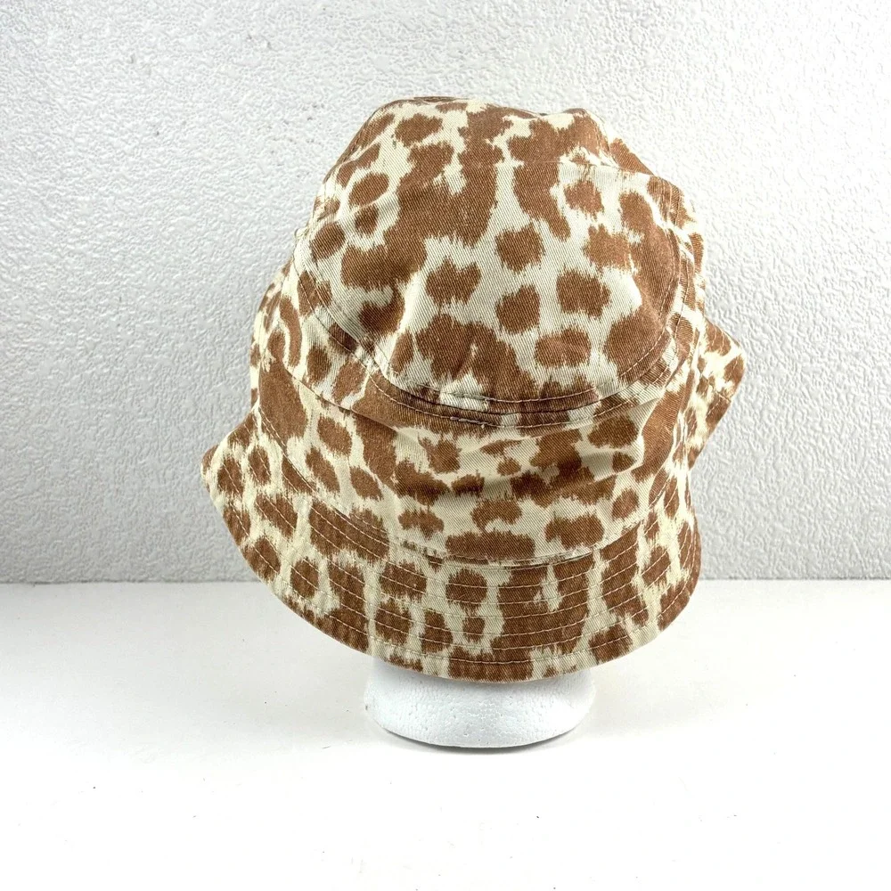 NEW Aerie Bucket Hat Womens OS Brown Leopard Print Animal Pattern Y2K Boho Retro